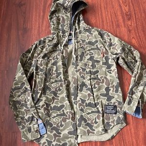 Standard and Grind Button up Camo Hoodie Sz MD Street wear